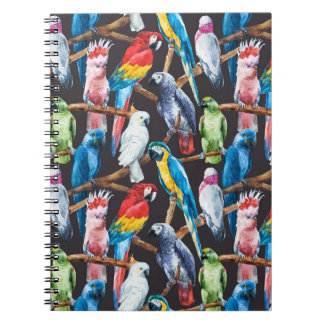 Carnet Perroquet : papier peint d'aquarelle tropicale.
