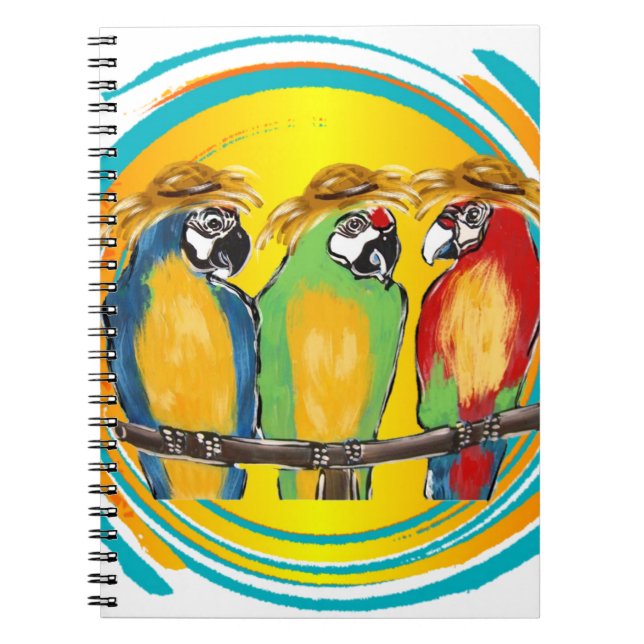 CARNET PERROQUETS DE FÊTE (Devant)