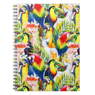 Carnet Perroquets Et Feuilles De Palmiers