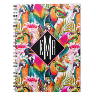 Carnet Perroquets et monogramme des palmettes  