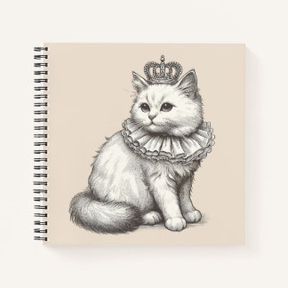 Carnet Persian Cat Wearing Crown Royal 