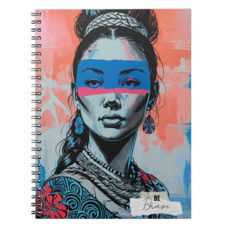 Carnet PERSONALISE Modern Pop Art Be Brave Portrait 