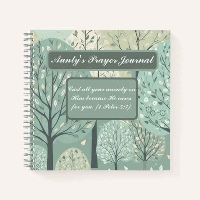 Carnet Personalised Notebook - Pastel Green Forest (Devant)