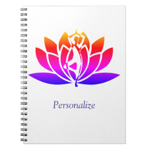 Carnet Personalize Illustrated Lotus Flower & Yoga Pose