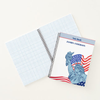 Carnet Personalized American Flag Patriotic USA 