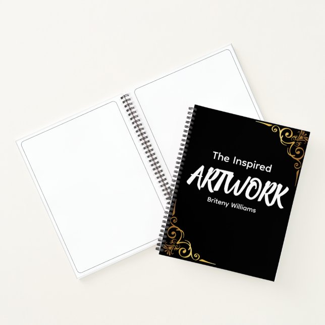 Carnet Personalized Black golden Artist Sketchbook (Intérieur)
