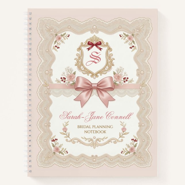 Carnet Personalized Bridal Wedding Planning Notebook (Devant)