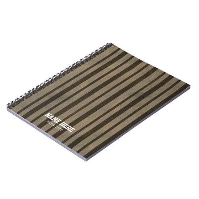 Carnet Personalized Brown Stripes  Spiral Notebook (Côté gauche)