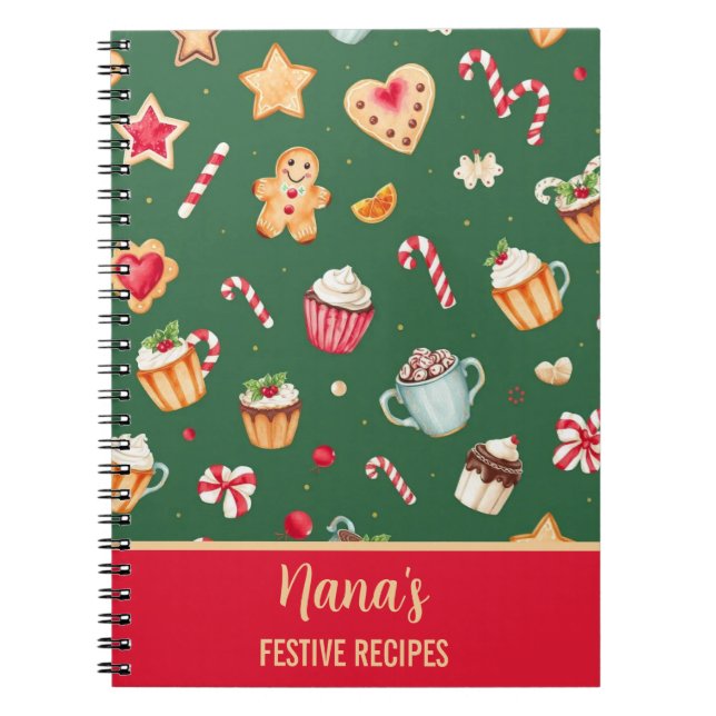 Carnet Personalized Christmas Baking Pattern (Devant)