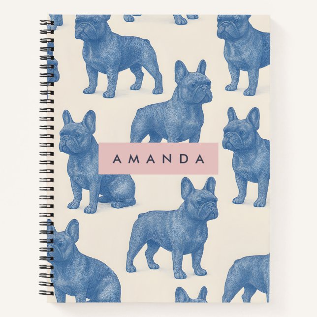 Carnet Personalized Cute French Bulldog (Devant)