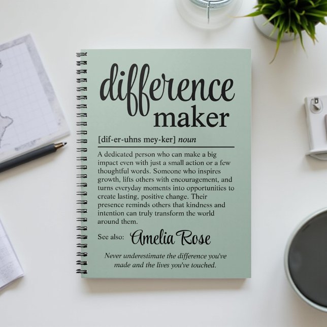 Carnet Personalized Difference Maker Definition Gift (Créateur téléchargé)