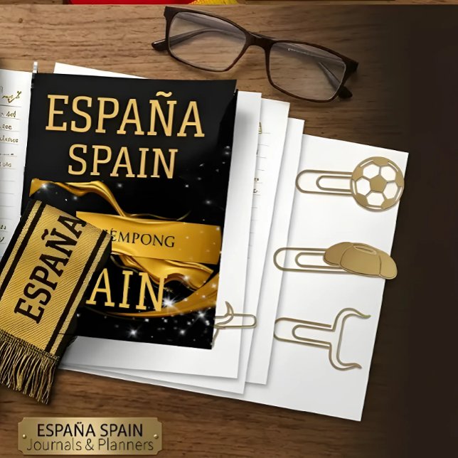 Carnet Personalized Executive Monogram | Achempong Spain  (Custom open-page Spain tournament planners with luxury desk accessories. Personalize yours on Zazzle)