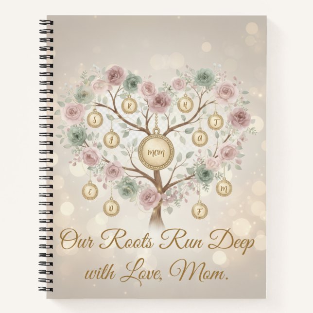 Carnet Personalized Family Tree Floral Notebook (Devant)