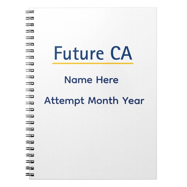 Carnet Personalized Future CA Notebook – Custom Name Exam (Devant)