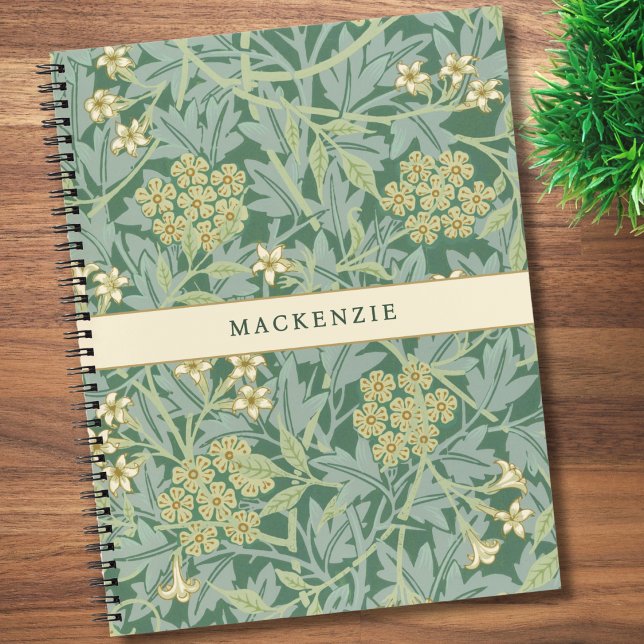 Carnet Personalized Green Jasmine Floral Pattern (Créateur téléchargé)