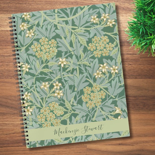 Carnet Personalized Green Jasmine Floral Pattern (Créateur téléchargé)