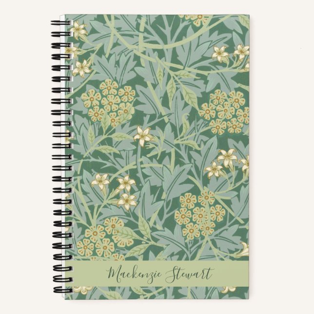 Carnet Personalized Green Jasmine Floral Pattern (Recto)