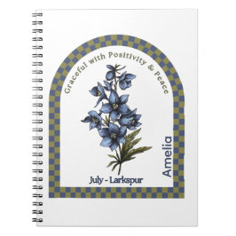 Carnet Personalized July Birth Month Flower Notebook