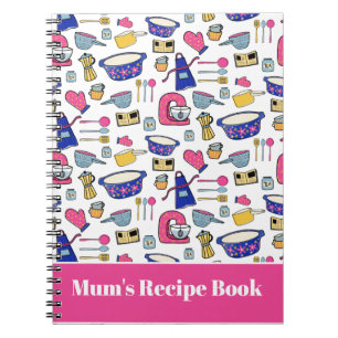 Carnet Personalized Kitchen Utensils Pattern Recipe