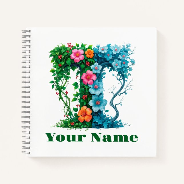 Carnet Personalized Letter T (Devant)