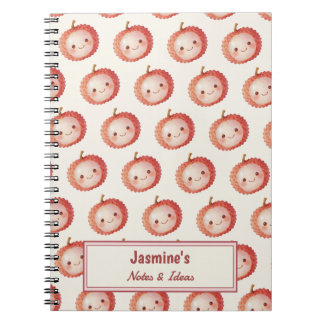 Carnet Personalized Lucky You Lychee pattern Watercolor