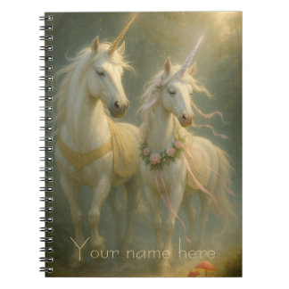 Carnet Personalized Magestic Unicorns forest sunrise