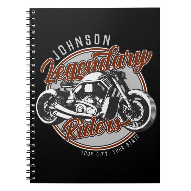 Carnet Personalized Motorcycle Legendary Rider Biker (Devant)