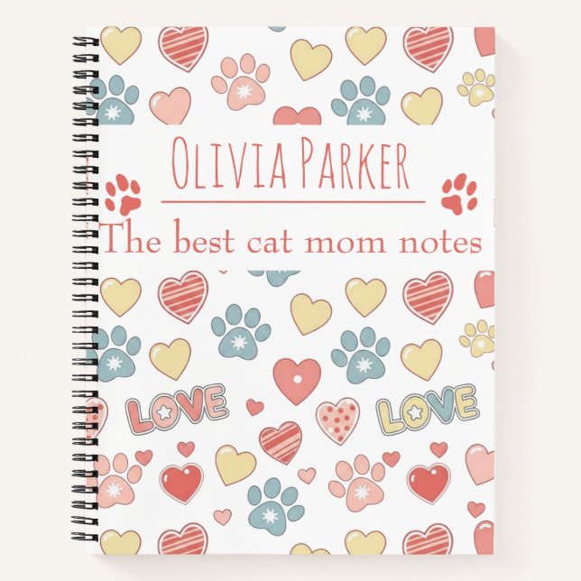 Carnet Personalized Name Notebook For Cat Lovers (Devant)