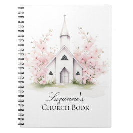 Carnet Personalized Pink Floral Church Book