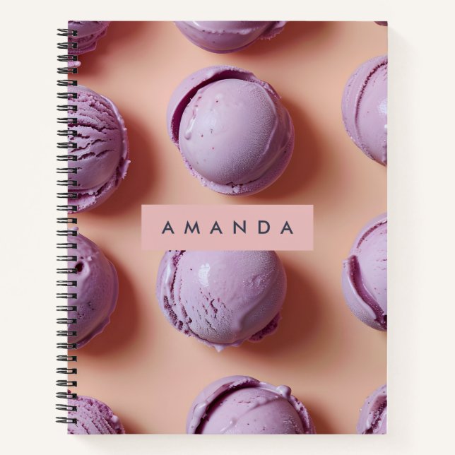 Carnet Personalized Purple Ice Cream Scoop  (Devant)