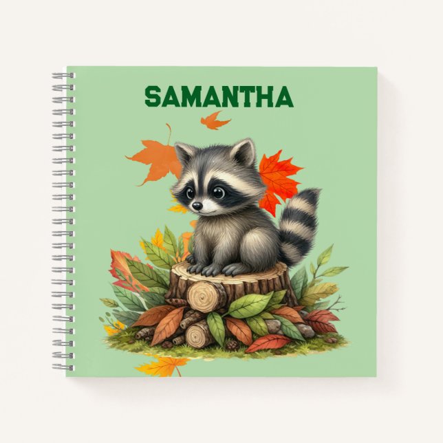Carnet Personalized Raccoon Notebook  (Devant)