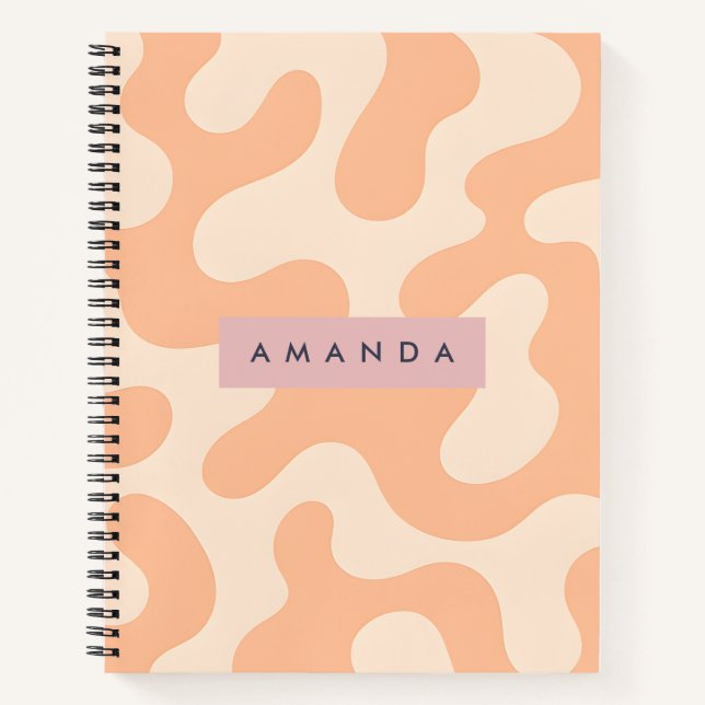 Carnet Personalized Soft Peach Pastel Abstract Camo  (Devant)