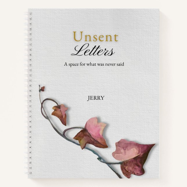 Carnet Personalized Soft Watercolor Botanical Design (Devant)