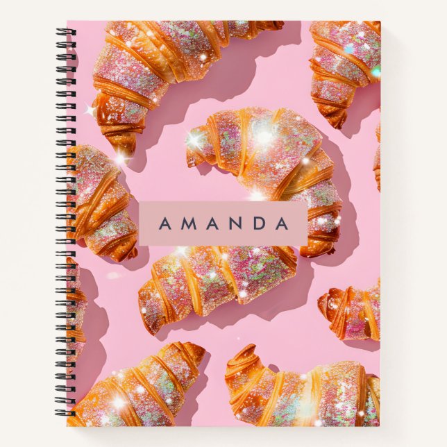 Carnet Personalized Sparkle Croissant Style (Devant)