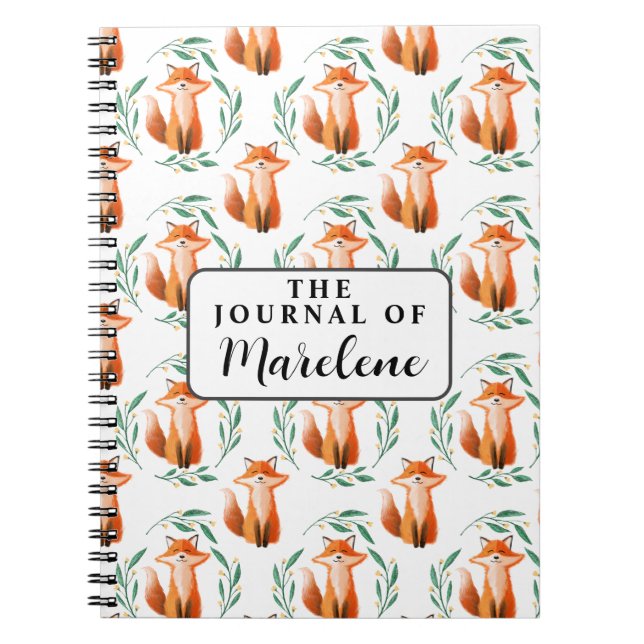 Carnet Personalized Spiral Photo Notebook – Cute Fox  (Devant)