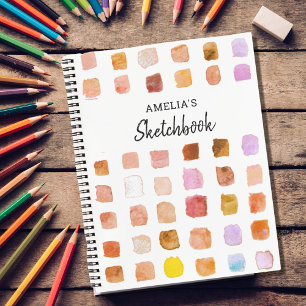 Carnet Personalized Watercolor Pattern Sketchbook 