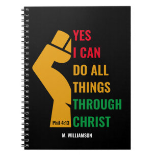 Carnet Personalized YES I CAN DO ALL THINGS Christian