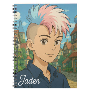 Carnet Personnage d'anime transgenre avec Mohawk LGBTQI