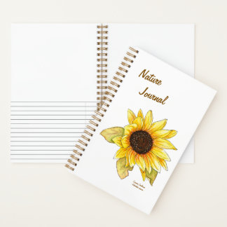 carnet personnalisable à spirale tournesol quadril