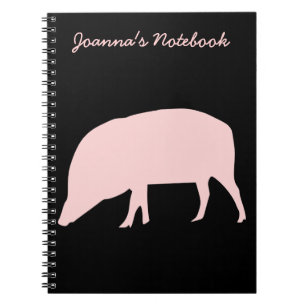 Carnet personnalisable de cochon rose