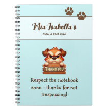 Carnet personnalisable Funny Dog Thank You Paws