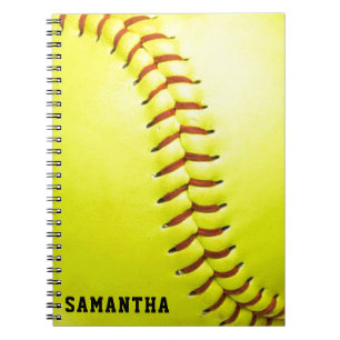 Carnet Personnalisation du softball jaune