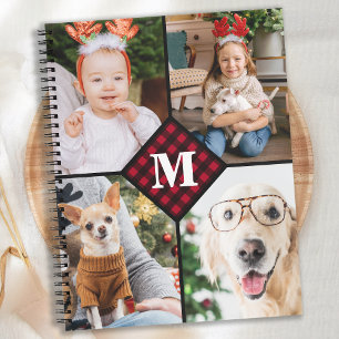 Carnet Personnalisé 4 Photo Monogramme Rouge Buffalo Plai
