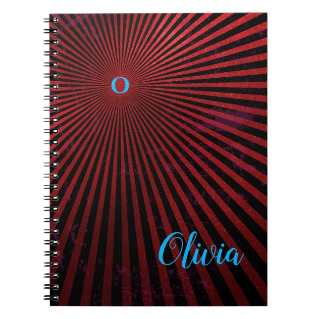 Carnet personnalisé Abstrait Red Rays (Devant)