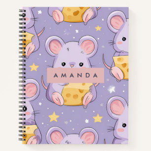 Carnet Personnalisé Adorable Kawaii Motif de souris