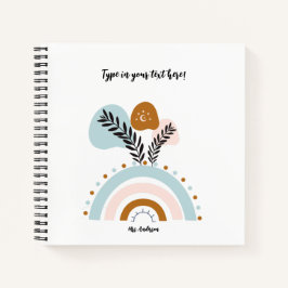 Carnet personnalisé arc-en-ciel boho