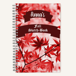 Carnet Personnalisé Automne Maple Feuille Artistique colo