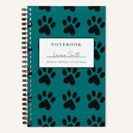 Carnet personnalisé avec empreinte de patte noire