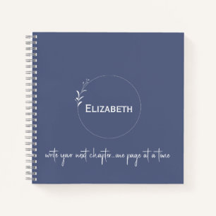 Carnet Personnalisé Bleu "Écrivez Votre Prochain Chapitre