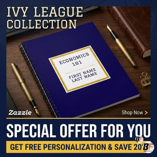 Carnet Personnalisé Bleu Nuit Or Prépa Ligue Ivy